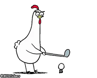 🏌️ ba63179d frango, golfe, animal, desenho animado, esporte, pássaro telegram sticker