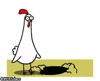 🙈 e9ca0206 frango, buraco, desenho animado, engraçado, fofo, animal telegram sticker