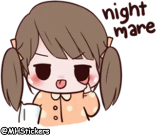 🤪 02007712 @MHStickers carino, ragazza, cartone animato, adesivo, anime whatsapp sticker