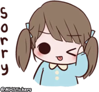 😜 0cff8aeb @MHStickers adesivo, carino, ragazza, cartone animato whatsapp sticker