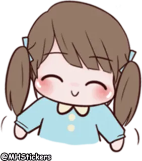 😄 357b7c89 @MHStickers cartone animato, sticker, ragazza, illustrazione, carino whatsapp sticker