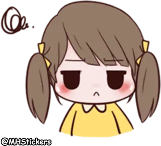 😤 3b08f463 @MHStickers Cartone animato, Ragazza, Broncio, Sticker, Emozione whatsapp sticker