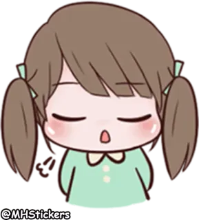 🙄 71e90718 @MHStickers adesivo, cartone animato, ragazza, carina, MHStickers whatsapp sticker