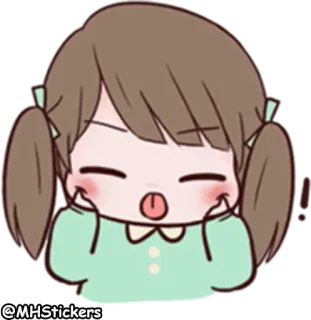 😝 915d9d9a @MHStickers Cartone animato, Ragazza, Carino, Emoji, Adesivo whatsapp sticker