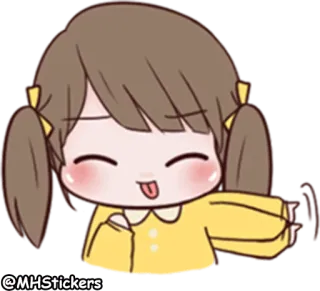 🤪 a7d993ff @MHStickers Cartone animato, Ragazza, Carino, Felice, Animato whatsapp sticker