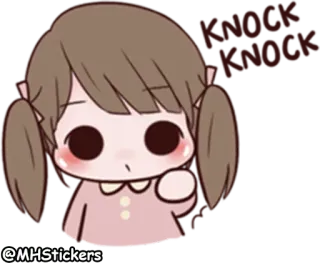 👀 e5b8be1c @MHSTICKERS cartone animato, ragazza, adesivo, carino, codini whatsapp sticker