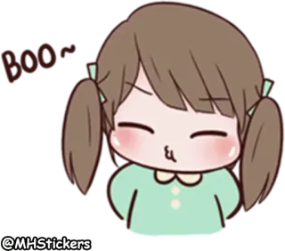 😚 ef7cd5f3 @MHStickers cartone animato, adesivo, ragazza whatsapp sticker