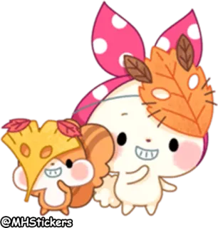 😈 84c422ac @MHStickers sticker, niedlich, herbst, herbst, blätter, tier, kawaii telegram sticker