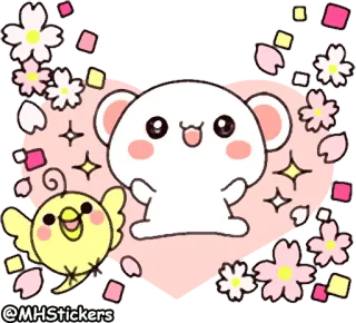 💃 196a0631 @MHStickers sticker, schattig, cartoon, hart, dier, vogel, bloem telegram sticker