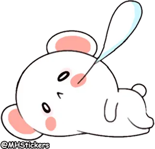 😪 1cb51e7d @MHStickers sticker, cartoon, illustratie, schattig, beer, wit telegram sticker