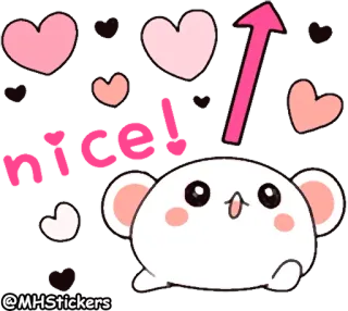 👍 eb878704 @MHStickers schattig, kawaii, beer, hartjes, roze, sticker, geanimeerd telegram sticker