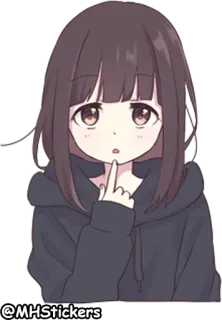 😧 119e4910 @MHStickers アニメ, 女の子, ステッカー, かわいい telegram sticker