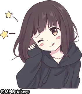 😆 79566bb1 @MHStickers アニメ, 女の子, ステッカー, 可愛い, 漫画 telegram sticker