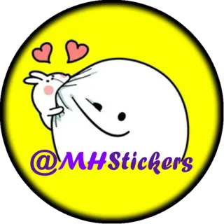 🆔 af6e2431 @MHStickers ステッカー, 可愛い, うさぎ, ハート telegram sticker