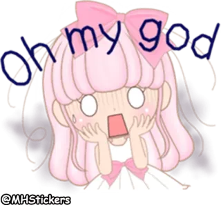 😱 34f23612 oh my god Cartone animato, Anime, Ragazza, Oddio, Shock telegram sticker
