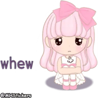 ☹️ 80715da3 whew Cartone animato, Adesivo, Rosa, Kawaii, Carino, Uff telegram sticker