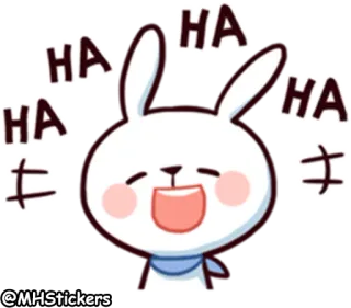 😂 3b00dbff HA thỏ, hoạt hình, cười, vui nhộn, hạnh phúc, dễ thương, thỏ con telegram sticker