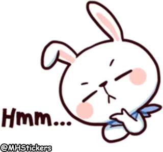 🤔 c993211e Hmm... thỏ, suy nghĩ, hừm, trầm ngâm telegram sticker