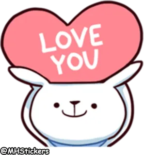 ❤️ f9ad40ce LOVE YOU tình yêu, dễ thương, trái tim, thỏ con, thỏ telegram sticker