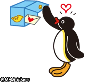💌 4ee7f9a9 Pingu 만화, 펭귄, 핑구, 애니메이션, 우체통, 편지 telegram sticker
