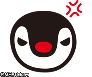 😡 6ebbf48a 펭귄, 화난, 만화, 스티커 telegram sticker