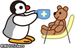 🧸 72da0ad9 @MHStickers 펭귄, 곰, 테디베어, 의료, 병원, 치료 telegram sticker
