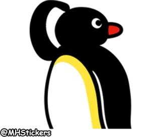 🤔 f6e34b8f @MHStickers 펭귄, 검은색, 노란색, 스티커, 만화, 새 telegram sticker