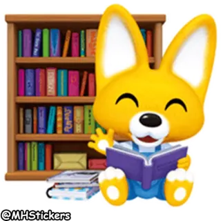 📖 766bb0c2 @MHStickers autocollant, dessin animé, lecture, livres, personnage, mignon telegram sticker