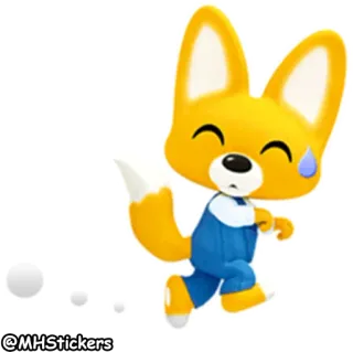 😅 be55d683 @MHStickers renard, dessin animé, animal, autocollant telegram sticker