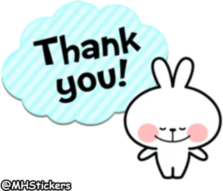 🙏 972657e6 Thank you! grazie, coniglio, coniglio, carino, saluto, grato telegram sticker