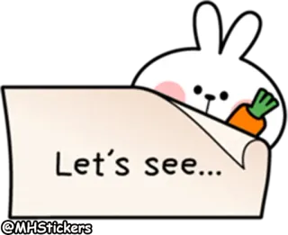👀 b5a89344 Let's see... coniglio, carota, carino, sbirciando, saluto telegram sticker
