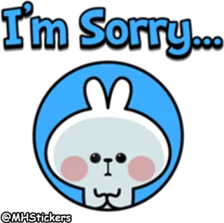 😢 c7caa46b I'm Sorry... coniglio, scusa, perdono, carino, animale, cartone animato telegram sticker