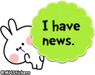 💡 fad460e3 I have news. notizie, coniglio, sticker, carino, messaggio telegram sticker
