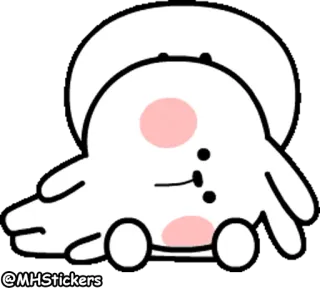 🤗 4bc86daf @MHStickers naklejka, postać, słodki, kreskówka, biały, zwierzę telegram sticker