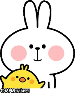 😊 7542071d @MHStickers królik, kurczak, słodki, zwierzę, naklejka telegram sticker
