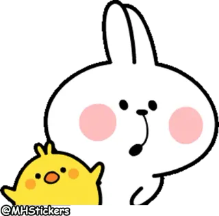 😮 7f851b69 @MHStickers królik, kurczak, słodki, zwierzę, naklejka telegram sticker