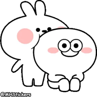 🌬 b703ed99 @MHStickers Kreskówka, Królik, Przyjaźń, Uroczy, Naklejka telegram sticker