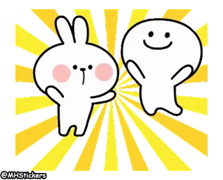 💃 e25fc242 @MHStickers Cartoon, Hase, Sticker, Süß, Figur, Maskottchen whatsapp sticker