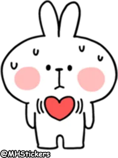 😥 f72d8ecd @MHStickers กระต่าย, น่ารัก, สติกเกอร์, หัวใจ, เศร้า, กระต่าย telegram sticker