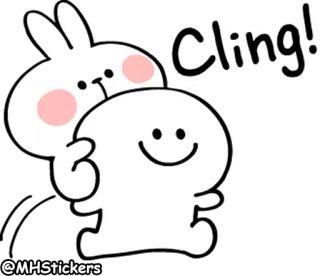 😋 1fbc644f Cling! stiker, lucu, kelinci, bunny, stiker, ramah telegram sticker