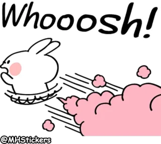 😱 23f85c94 Whooosh! kelinci, kartun, kecepatan, debu, wush, lucu telegram sticker