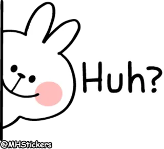 👻 dfbb25b5 Huh? kelinci, lucu, pertanyaan, hah?, eh telegram sticker