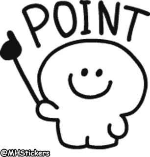 👆 44221706 @MHStickers sticker, dessin animé, mignon, personnage whatsapp sticker