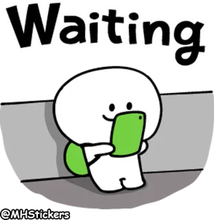 ⏳ 089ba095 Waiting menunggu, karakter, telepon, imut, digital, sederhana whatsapp sticker