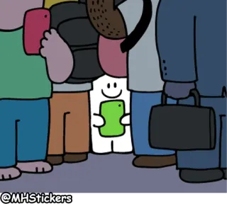 🚞 5a5063a3 @MHStickers stiker, orang, kartun, telepon whatsapp sticker