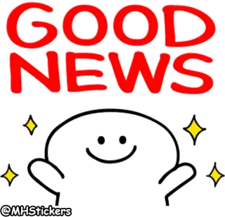 🤩 61997220 GOOD NEWS kabar baik, positif, senang, perayaan whatsapp sticker