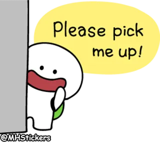 😩 756fb44e Please pick me up! imut, kartun, memohon, permintaan, jemput aku, karakter whatsapp sticker