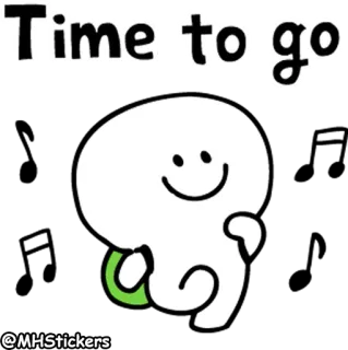 🏃‍♂️ ccfdc21c Time to go berjalan, meninggalkan, waktu, kartun, imut, perjalanan, petualangan whatsapp sticker