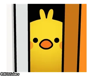 🤨 08bced65 @MHStickers 可爱, 黄色, 方形, 卡通, 贴纸 whatsapp sticker