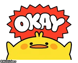 👌 098c0e13 OKAY 好的, 是, 同意, 批准, 可爱, 卡通, 表情, 黄色 whatsapp sticker